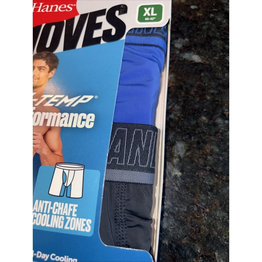 Hanes Moves 2 Pack Pair Boxer Briefs Men's Size XL XLarge 40-42